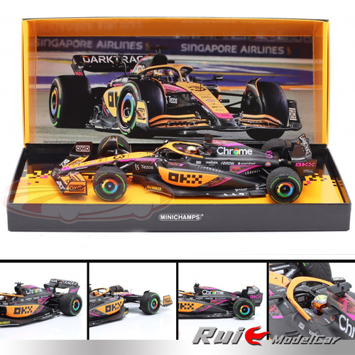 特价1:18 迷你切里卡多迈凯伦MCL36新加坡站2022汽车模型