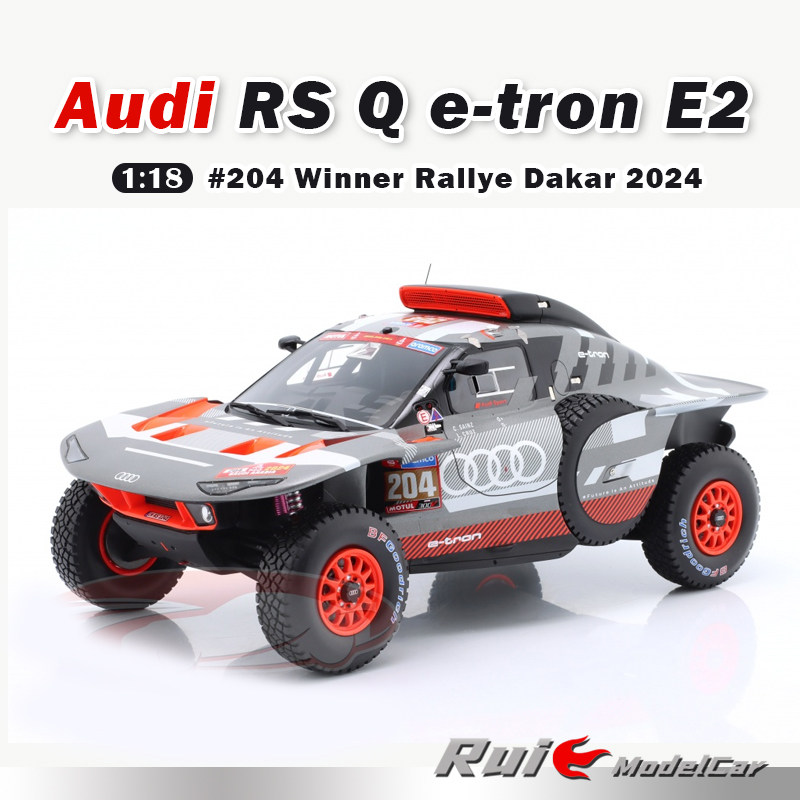 预1:18 德国奥迪原厂RS Q e-tron#204胜利Rallye Dakar 2024车模