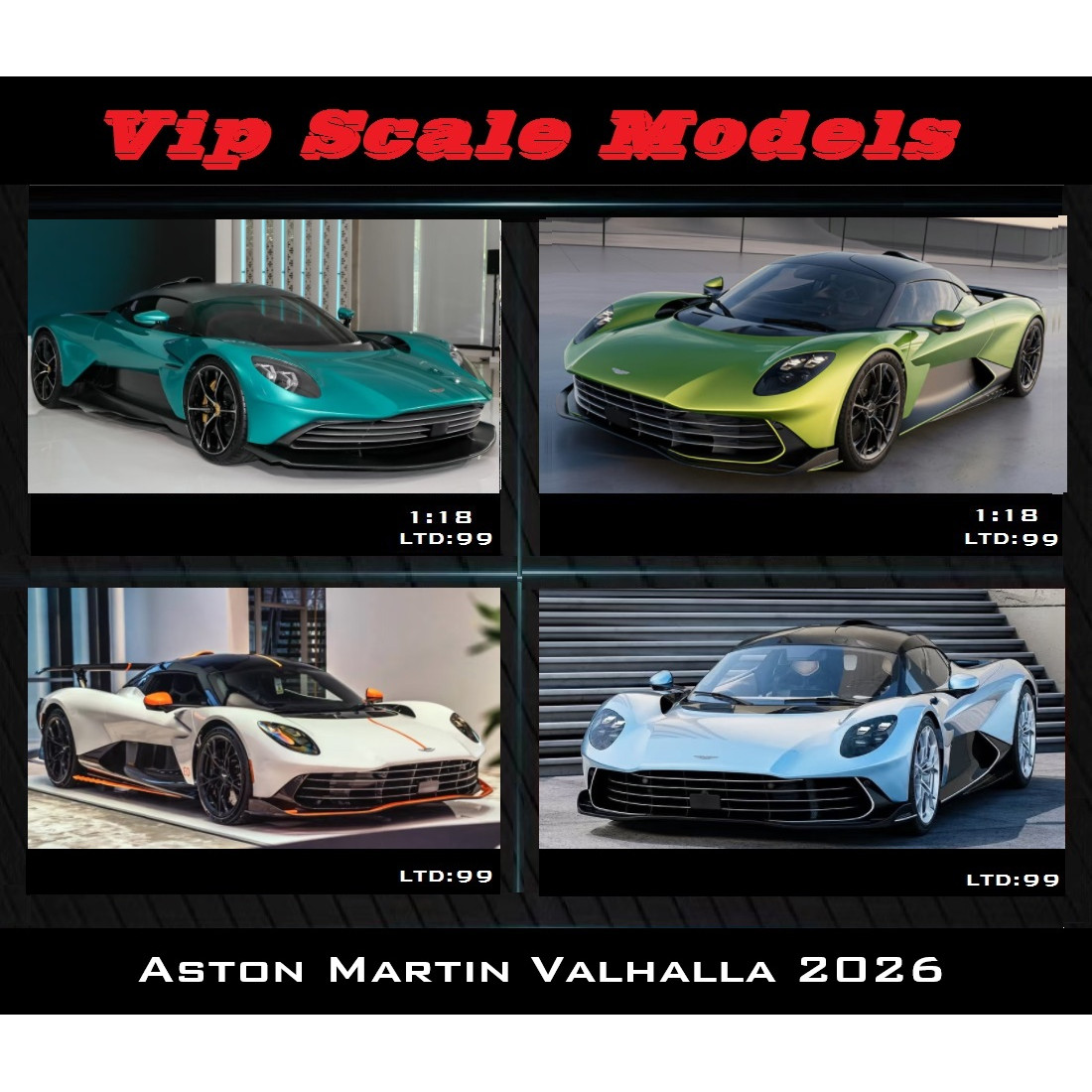 预1:18 Vip Scale Models 阿斯顿马丁Valhalla 2026树脂汽车模型