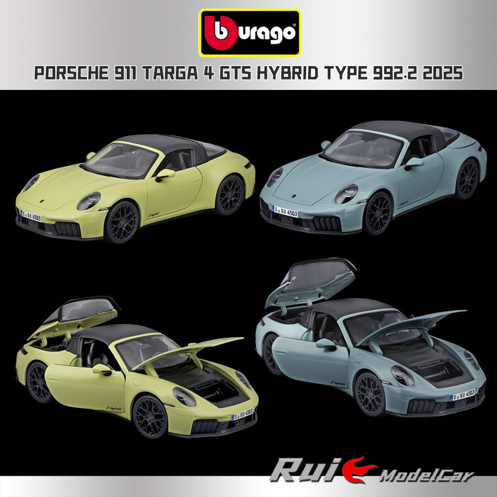 现1:18比美高 保时捷911 Targa4 GTS Hybrid Type 992.2 2025车模