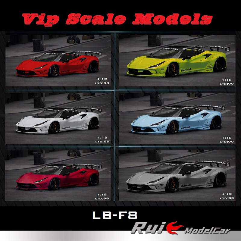 预1:18 Vip Scale Models法拉利Ferrari F8 LB改装树脂汽车模型