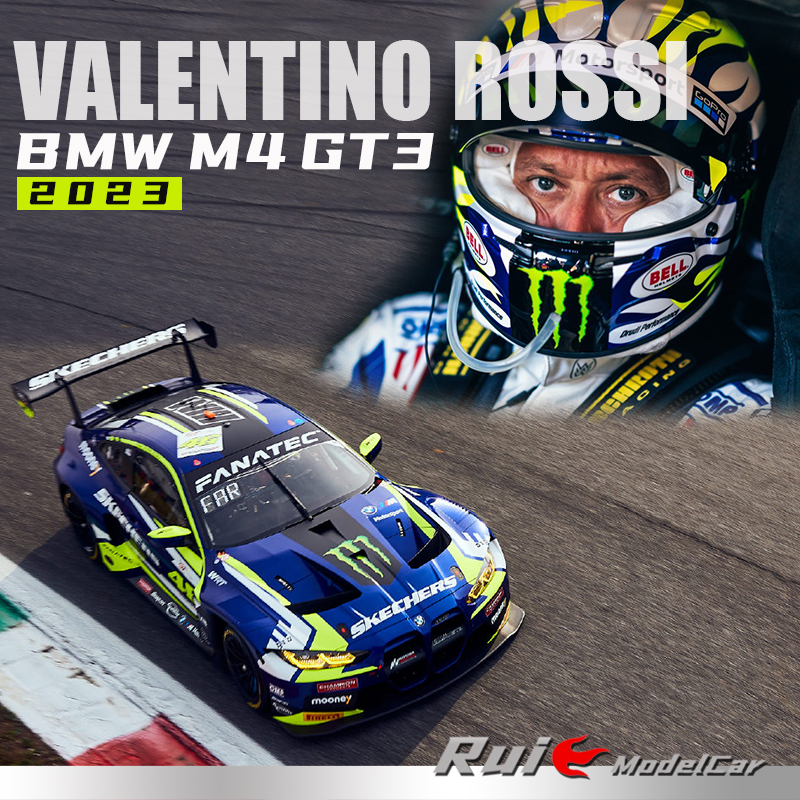 特价 预1:18迷你切宝马M4 GT3 2023罗西赛车人偶车模摆件