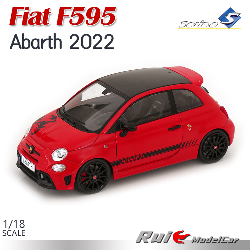 预1:18 索立德菲亚特Fiat F595 Abarth 2022汽车模型收藏摆件