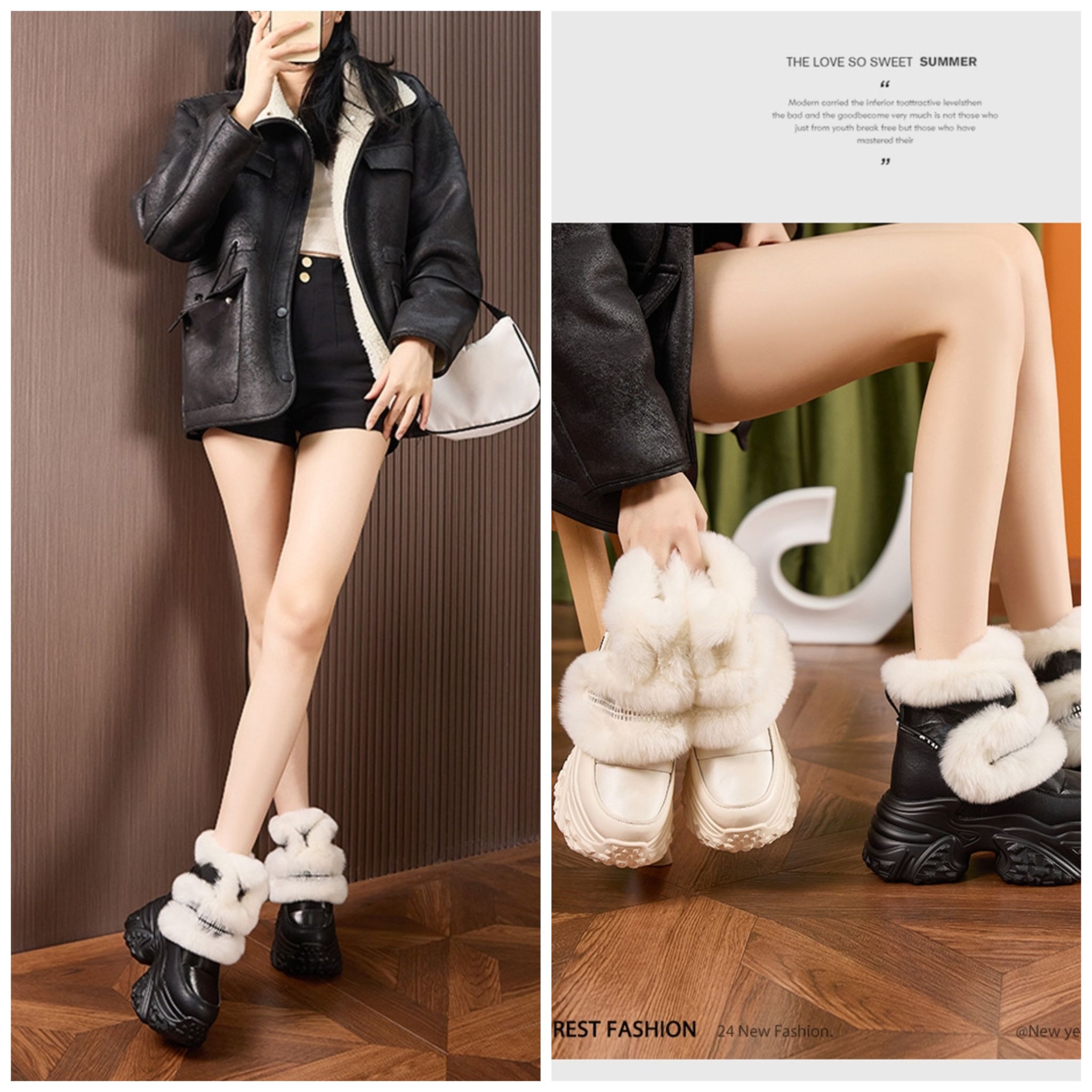 雪地靴女2025冬季内增高女鞋新款松糕厚底毛毛鞋加绒加厚保暖短靴