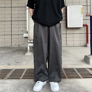 妈个鸡妈 ins日系复古阔腿直筒宽松裤子休闲裤夏季显瘦长裤男女潮