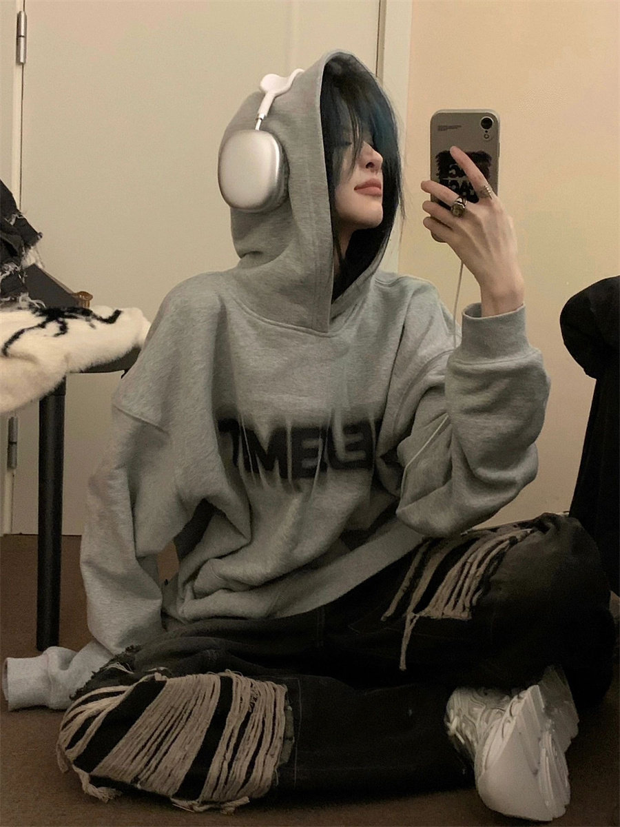 妈个鸡妈MGJM秋冬复古模糊字母情侣连帽卫衣宽松长袖休闲男女帽衫,男装,卫衣,淘宝优惠券,粉丝福利购,淘宝优惠卷