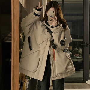 妈个鸡妈MGJM潮流机能风连帽冲锋衣棉服外套男女宽松加厚棉衣秋冬