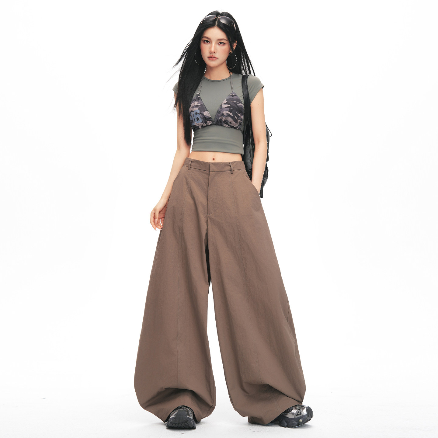 妈个鸡妈MGJM夏季凉感美式高街阔腿垂坠感慵懒松弛弯刀休闲裤拖地,男装,休闲裤,淘宝优惠券,粉丝福利购,淘宝优惠卷