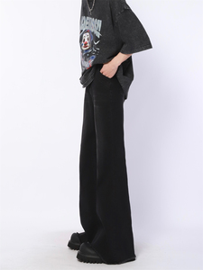 妈个鸡妈MGJM美式毛边微喇牛仔裤显瘦春夏休闲长裤男女宽松裤子潮