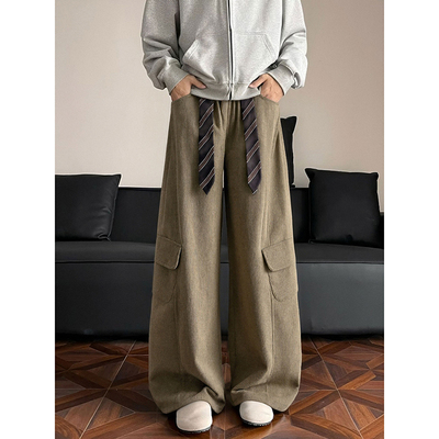 伞兵工装裤弯刀美式休闲裤配腰带