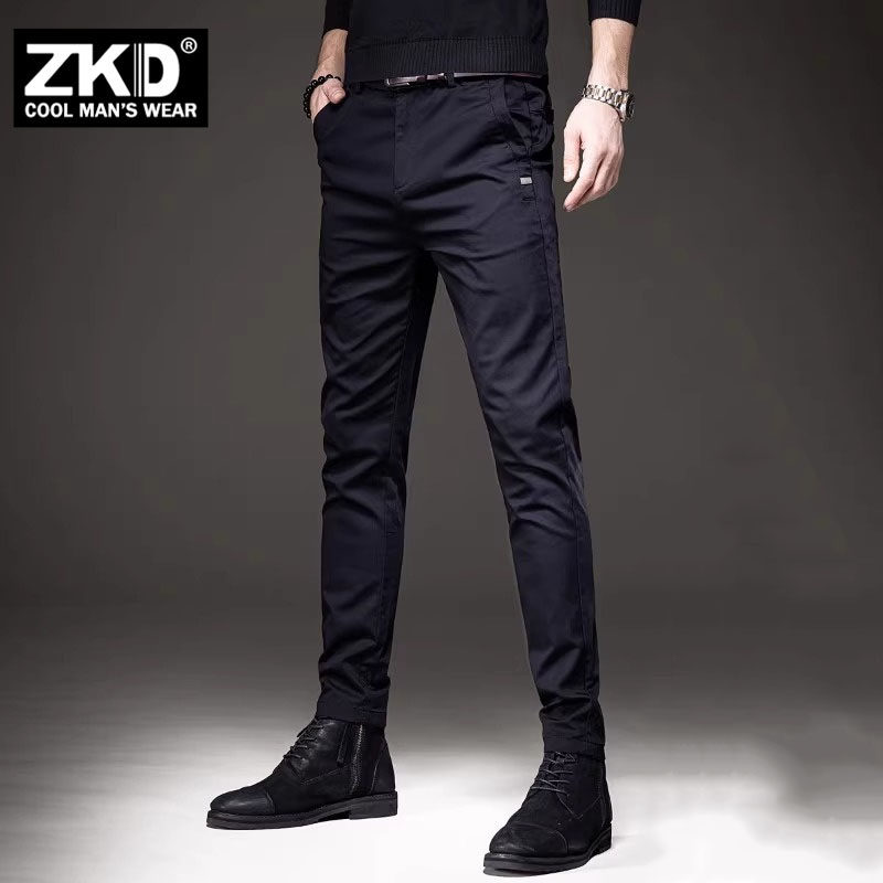 高端商务西裤男士春夏季2025年新款韩版修身小脚黑色休闲 裤子男