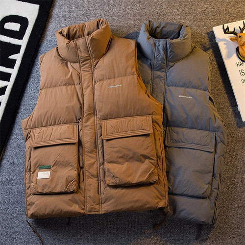 高端无袖羽绒服马甲男士冬季2025年新款立领加厚坎肩背心外套男款