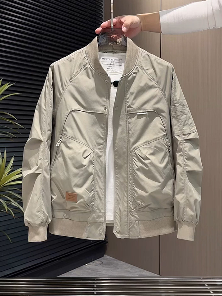高端休闲棒球服外套男士2025新款春秋冬季潮牌收口飞行员夹克男款
