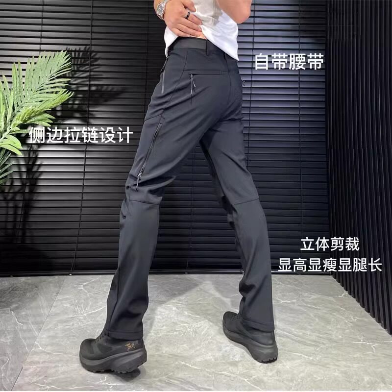 高端速干软壳运动冲锋裤男士2026新款春秋季男裤直筒休闲裤子男款