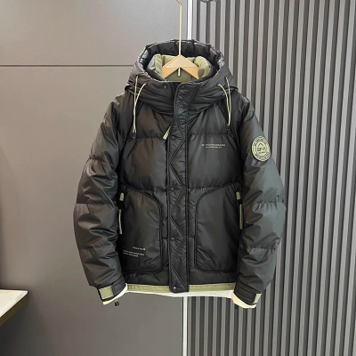 高端连帽轻薄羽绒服男士冬季2025年新款潮牌美式加厚保暖外套男款