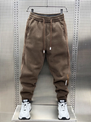 高端灯芯绒卫裤男士春秋冬季2025年新款男裤加绒运动休闲裤子男款