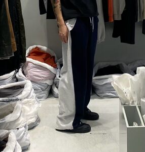 东大门男装woogie松紧拼接卫裤