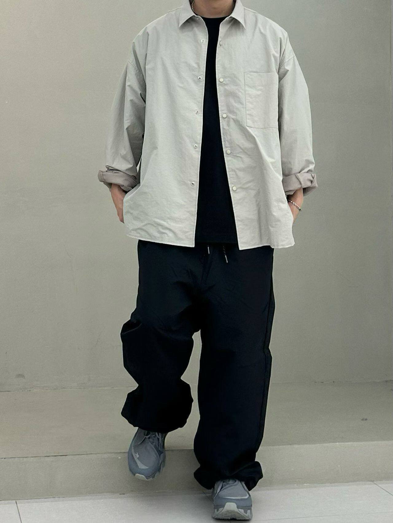 东大门纯色宽松男士衬衫