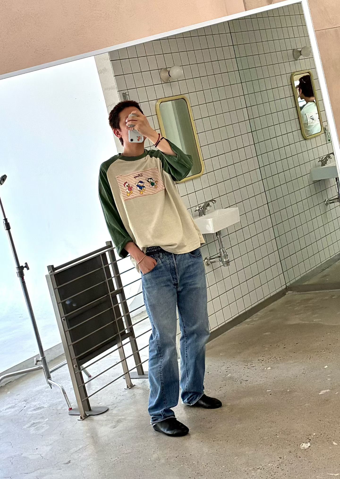 gogomaison拼色袖宽松长袖T恤