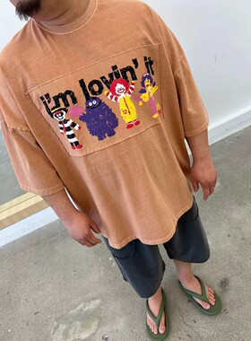 东大门男装大码宽松印花短袖T恤