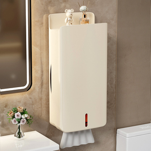 卫生间纸巾盒壁挂式高颜值洗脸巾抽纸收纳厕所厨房浴室免打孔防水