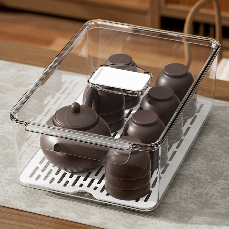 茶具收纳盒透明防尘放功夫茶杯