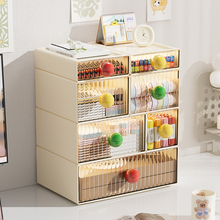 桌面收纳盒子化妆抽屉式办公室置物架工位神器小杂物整理文具分格