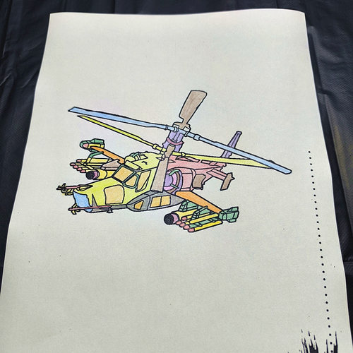 儿童宝宝飞机世界武装直升机舰载机涂色本幼儿园认知手绘画本玩具