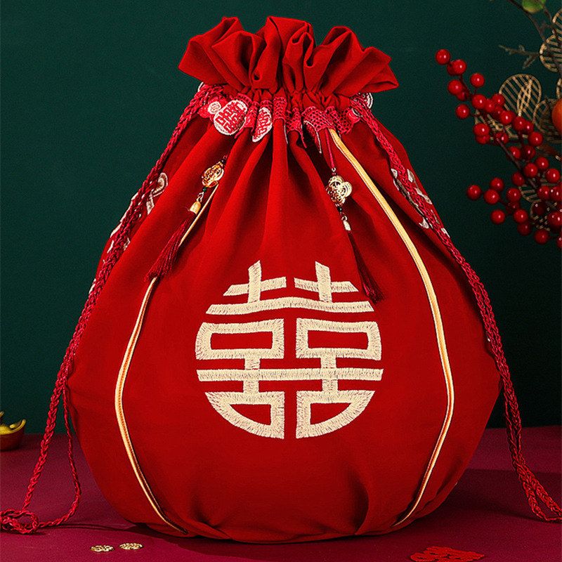 结婚聚宝盆包袱袋喜盆包裹布新娘陪嫁用品套装