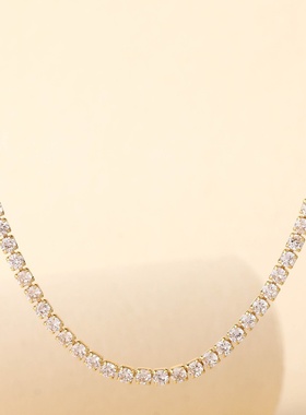 环保铜电镀24k沙金奢华感裸链diy百搭项链首饰女感