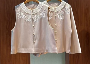 私信询价 春夏新中式刺绣宋锦蜀锦桑蚕丝外套刺绣外套马甲0314