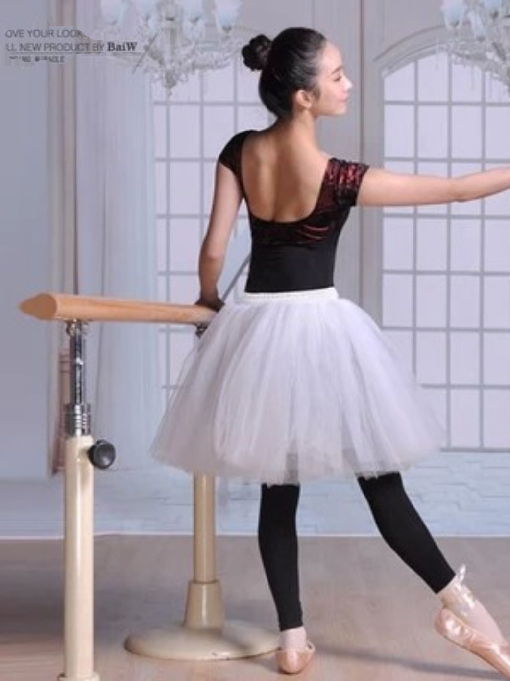 成人芭蕾舞短裙蓬蓬裙舞蹈练习裙白色半身纱裙天鹅湖舞蹈裙演出服