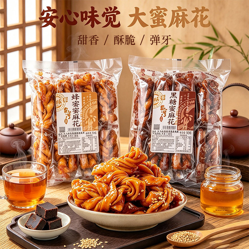 台湾进口安心味觉大蜜麻花250g黑糖蜂蜜舌尖上零食传统小吃特产