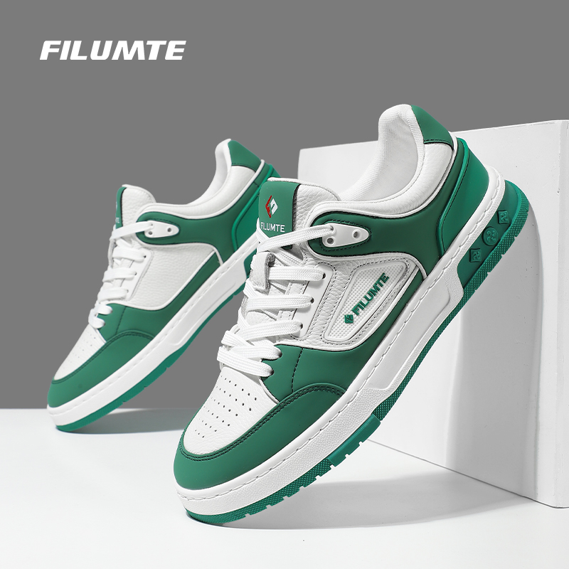 FILUMTE品牌正品男鞋2025秋季男款板鞋透气男士休闲运动鞋潮真皮