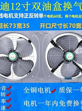 强力12寸厨房双排连体窗式换气扇