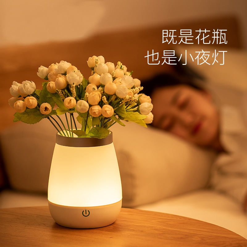 创意花瓶灯氛围小夜灯卧室床头灯家居摆件定制温馨浪漫生日礼物灯
