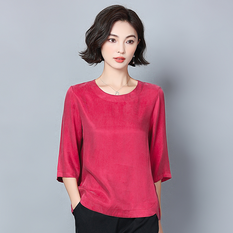 真铜氨丝梨型上衣妈妈奶奶T恤夏