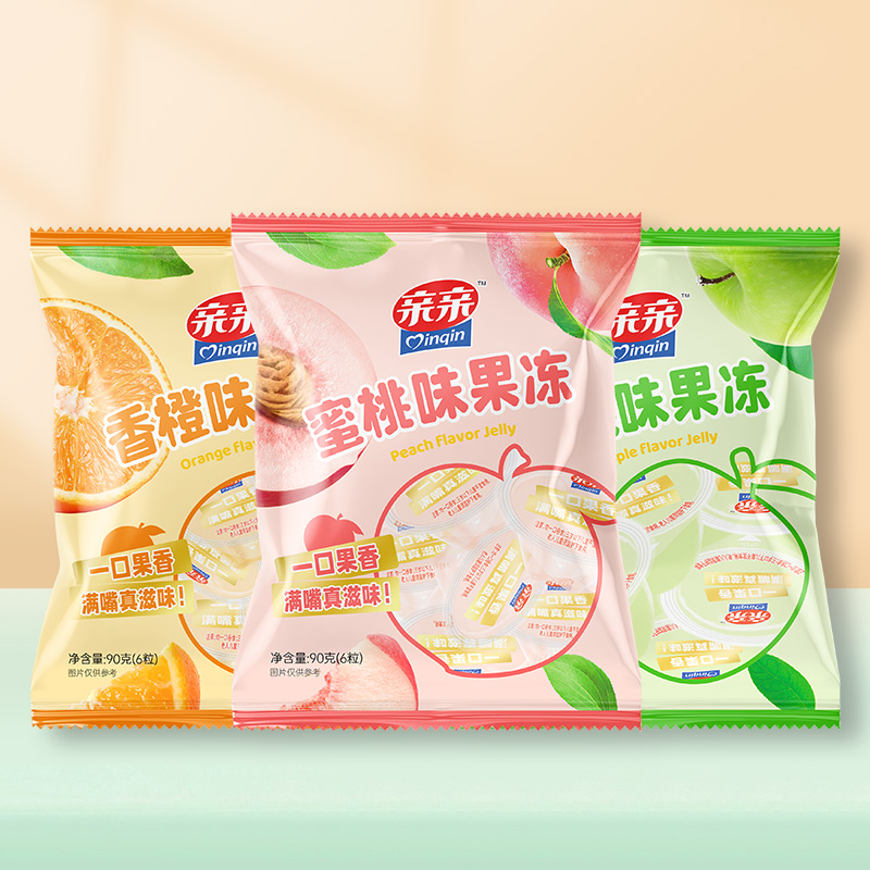 亲亲香橙味果冻90g*3袋水果