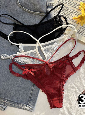 火辣性感蕾丝女内裤纯棉裆女士三角裤薄款透视镂空女内裤低腰透气
