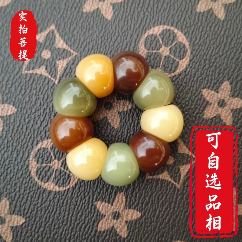 白玉菩提手串山竹蒜瓣猪大肠小手捻佛珠念珠学生指尖文玩盘玩解压