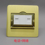 隐藏式 电话铜地插RJ45网络地面插座单口CAT3电话地插 单开门网络