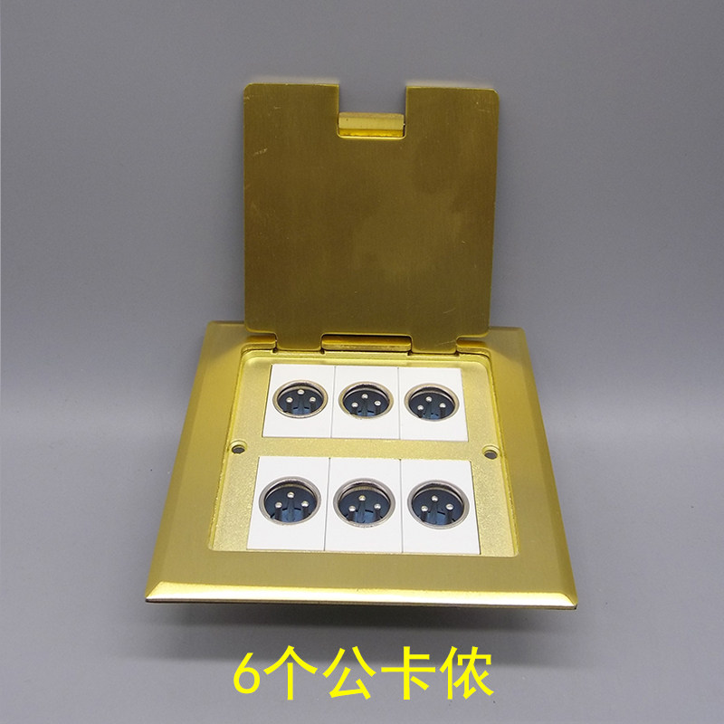 开启式六位卡农免焊接大三芯公话筒6个公卡侬多媒体麦克风铜地插