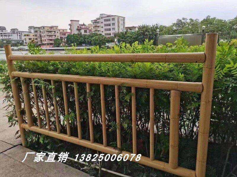 实体厂家生产仿真竹节铝合金圆管护栏景区竹节片款竹纹圆管铝栏杆