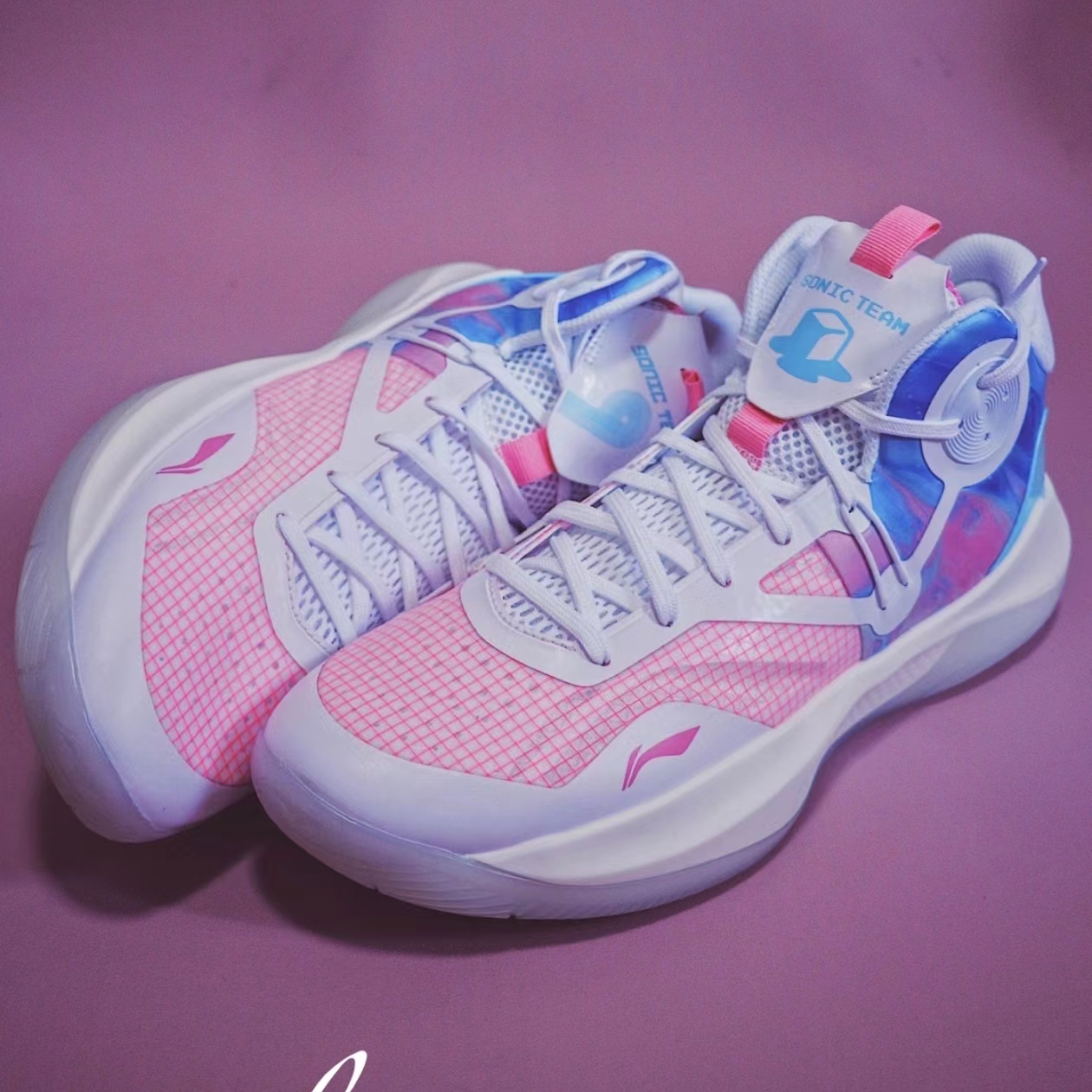 lining李宁音速9team冰淇淋支撑稳定防滑耐磨回弹篮球鞋abas107