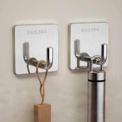 免打孔不锈钢挂钩痕强力粘胶厨房浴室门后壁挂墙壁收纳固定粘钩