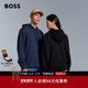 BOSS博斯 徽标饰片棉质连帽卫衣 款 100%棉 情人节礼物 经典