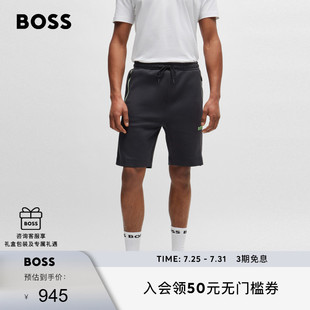 BOSS博斯 男士 装 饰棉质混纺休闲短裤