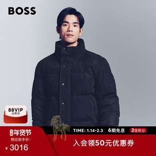 【面包服】BOSS博斯 男士冬款仿羊羔绒立领宽松版型棉服
