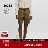 机能通勤 BOSS博斯 男士 亚麻混纺正装 短裤
