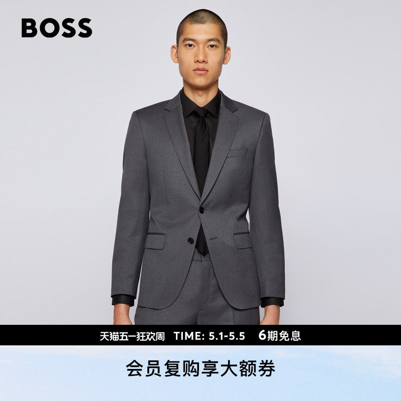 【经典款 贝克汉姆同款100%羊毛】BOSS博斯 男士羊毛商务西装外套